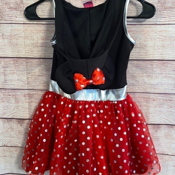 Minnie Mouse Disney Jumbo Bow Tulle Hooded Dress Girls 6/6X - Picture 2 of 7
